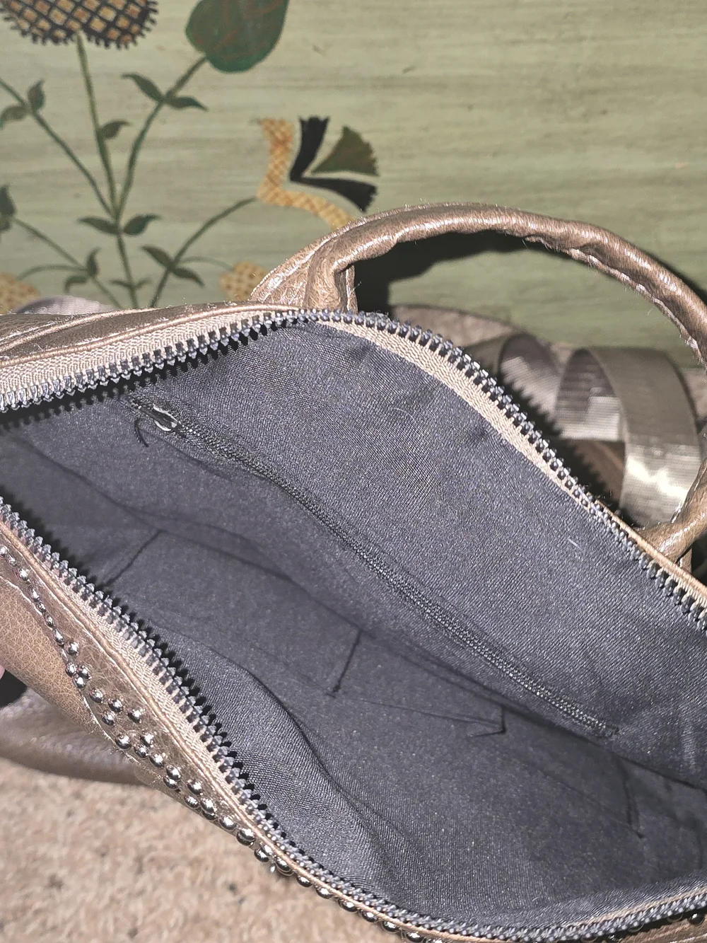 Studded Taupe Women's Shoulder Bag